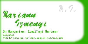 mariann izmenyi business card